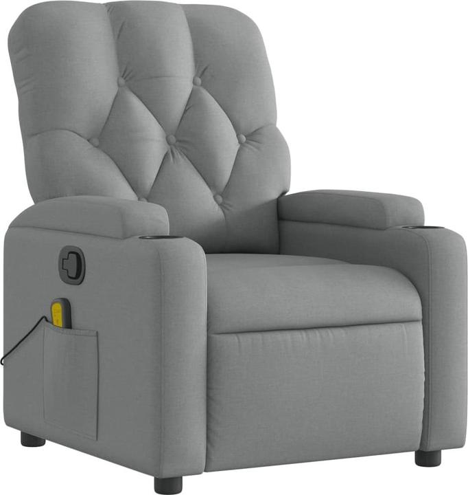 Actual product image VidaXL Massage chair light grey fabric,Colour: Light grey,Material: Fabric