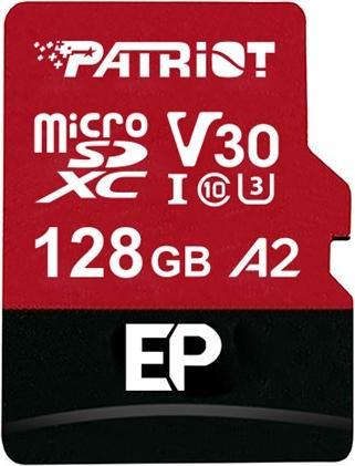 Patriot EP Pro A2 Micro SDXC 128GB 90/80 MB/s V30 U3 Class10 (128 GB, microSDXC, U3)