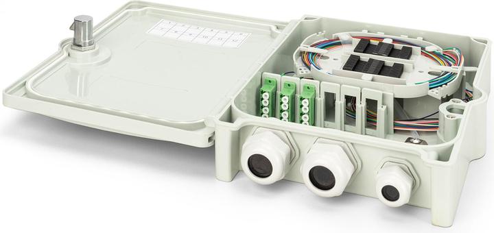 Image du produit Digitus Boîtier de distribution FTTH, monomode, LC-APC Raccords pré-connectés, pigtails