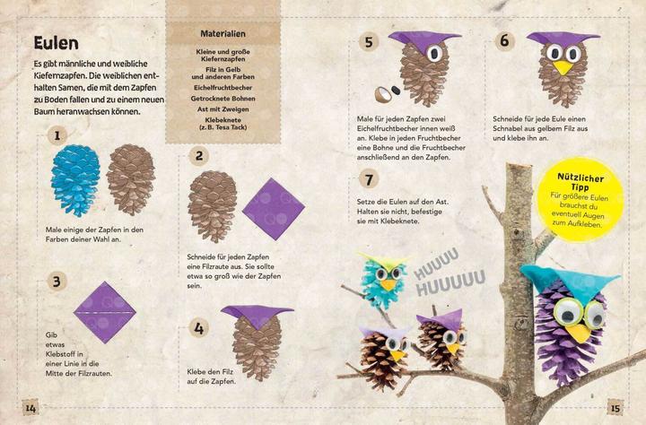 Produktbild Das Naturbastelbuch für Kinder. 41 Projekte zum Basteln mit allem, was Wald, Wiese und Strand (Deutsch, Fiona Hayes, 2020)