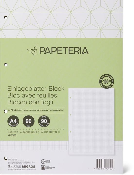 Papeteria Einlageblätter-Block (A4, Kariert)