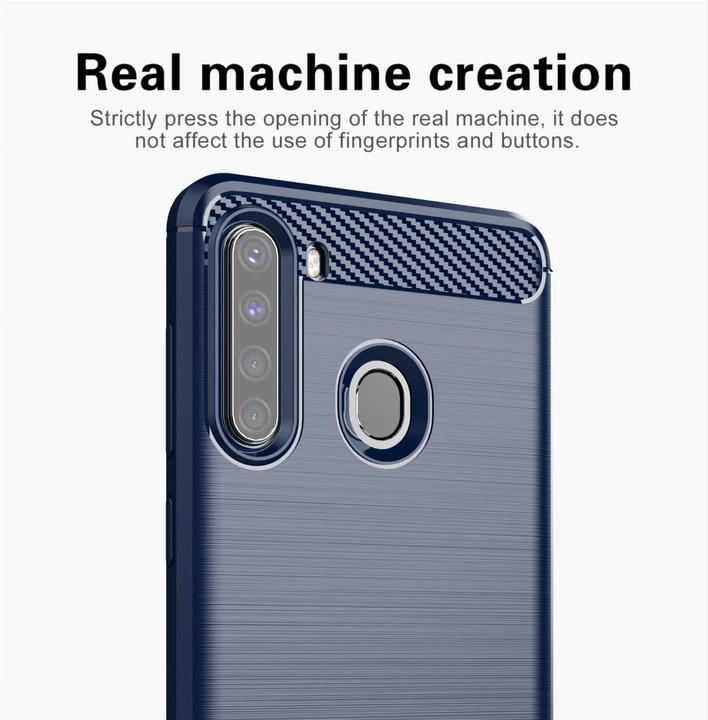 Actual product image Cadorabo TPU Ultra Slim carbon stainless steel Combi Cover (Samsung Galaxy A21)