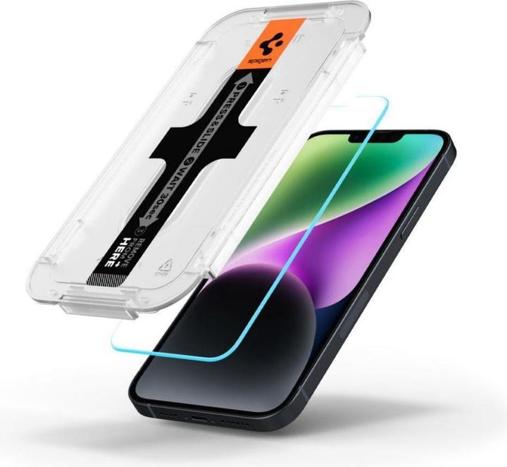 Produktbild Spigen Gehärtetes Glas GLAS.tR ez Passend für Apple iPhone 13 (1 Stück, Apple iPhone 13 Pro, Apple iPhone 13, Apple iPhone 14, Apple iPhone 16e)