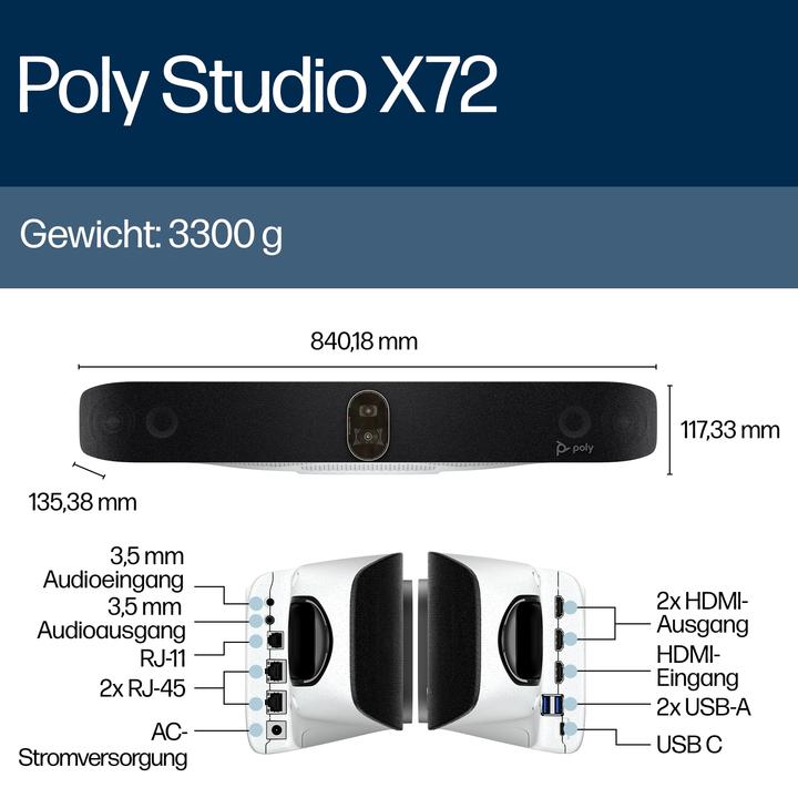 Image du produit Poly Barre vidéo Studio X72 AIO w/TC10 CH