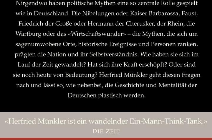 Immagine prodotto Die Deutschen und ihre Mythen (Tedesco, Herfried Muenkler, 2009)