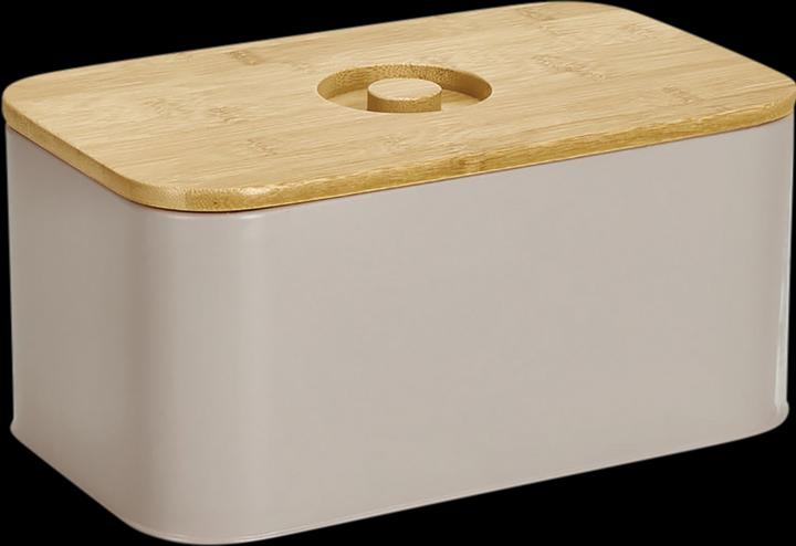 Produktbild Zeller Present Brotkasten m. Bambusdeckel, Metall, beige