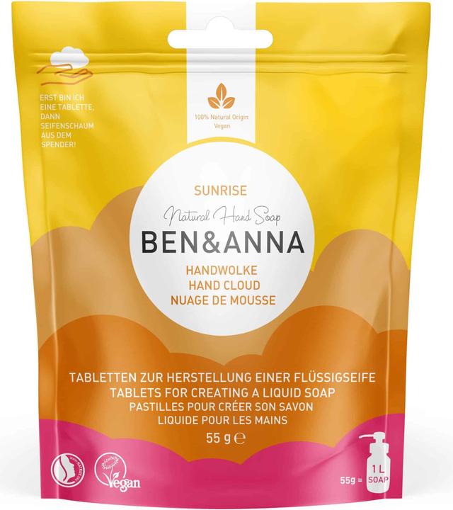 Produktbild Ben & Anna Set Handwolke Sunrise (Flüssigseife, 55 ml)