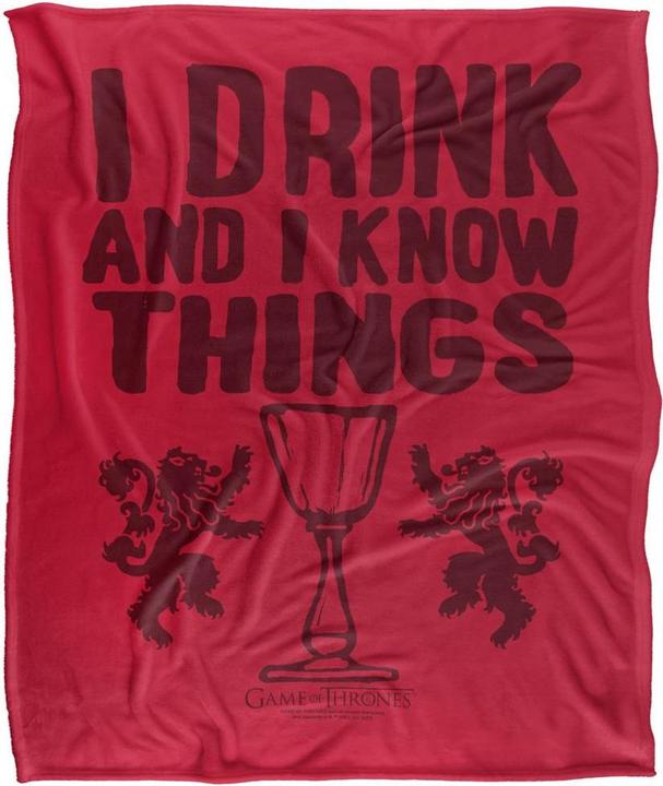 Actual product image Game of Thrones I Drink And I Know Thinga Blanket (152 x 127 cm)