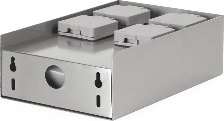 Produktbild Wiltec Gartensteckdose 4fach Edelstahl Aussensteckdose IP44 Steckdosensäule Steckdose