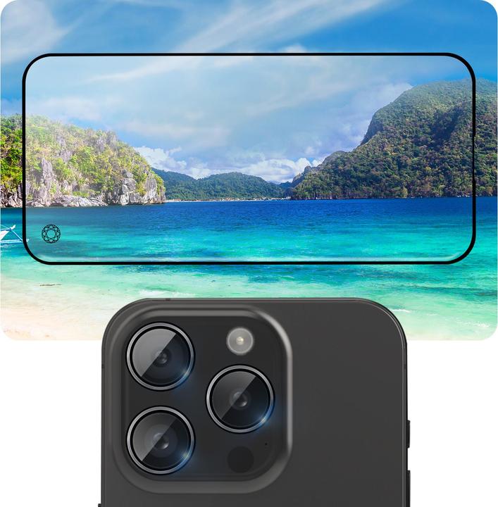 Produktbild Bigben Connected Schutzfolie für iPhone 15 Pro Verreganischer + Kameragläser (1 Stück, Apple iPhone 15 Pro)
