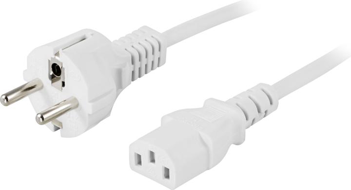 Actual product image Deltaco Apparatsladd jordad enhet-vaegguttag 3m vit (3 m)