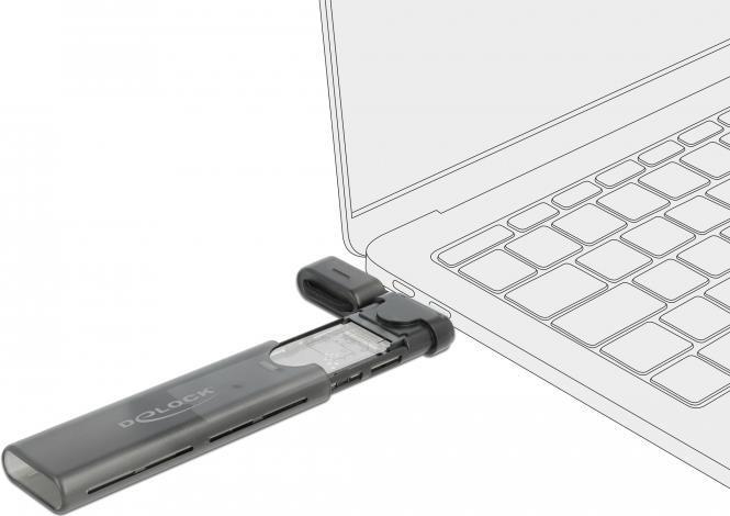Actual product image Delock External enclosure USB-C, NVME&SATA M.2, bootable, 10Gbps (M.2 2242, M.2 2230, M.2 2260, M.2 2280)