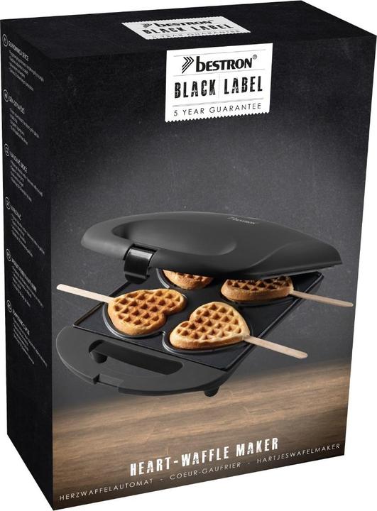 Image du produit Bestron Gaufrier en forme de coeur, noir