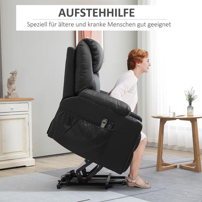 Immagine prodotto Swisshandel24 Poltrona elettrica, poltrona massaggiante, con funzione reclinabile, con telecomando, tasche