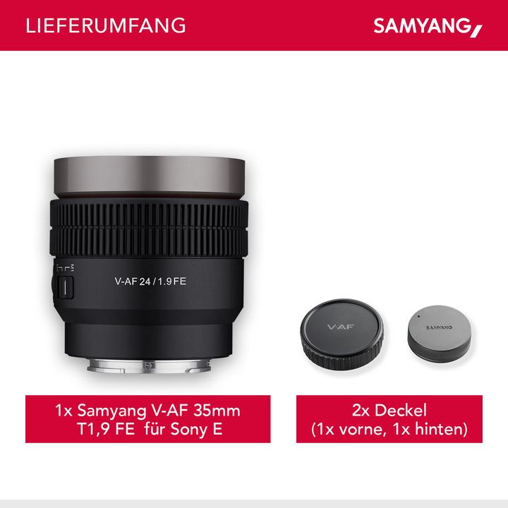 Actual product image Samyang V-AF 24mm T1.9, Sony E (Sony E, full size, APS-C / DX)