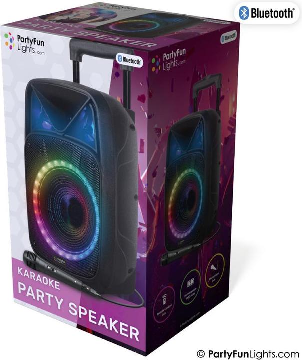 Produktbild PartyFun Lights Party Fun Lights - Karaoke Party Speaker with Handle & Wheels - (605603)