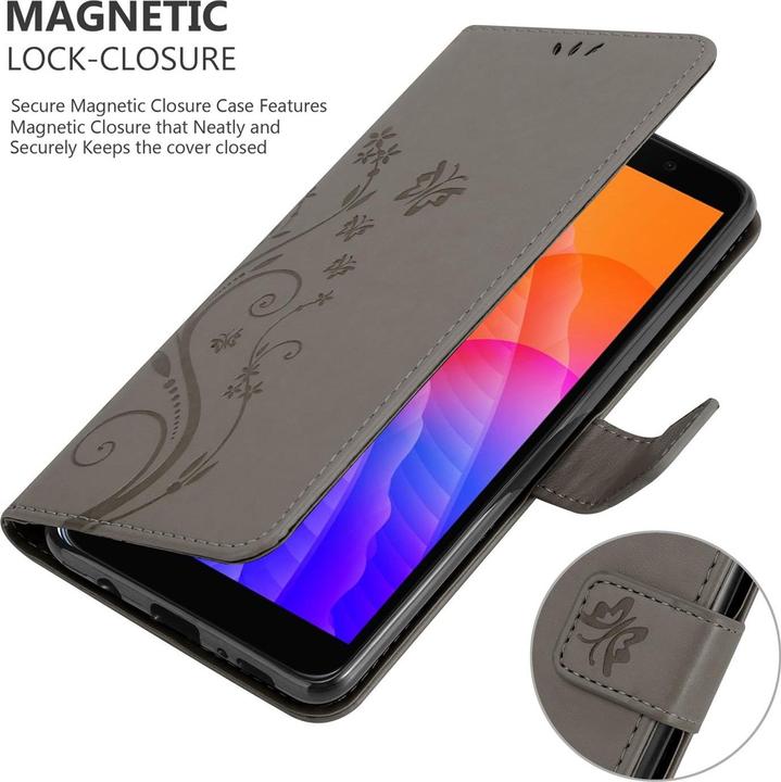 Actual product image Cadorabo Flower Book Cover (Huawei Y5p)