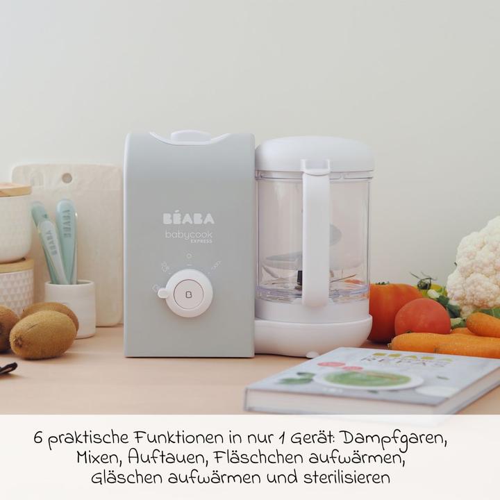 Image du produit Beaba Babycook Express, Préparateur d'aliments pour bébés 4 en 1, cuisson rapide : moins de 15 min, mixage