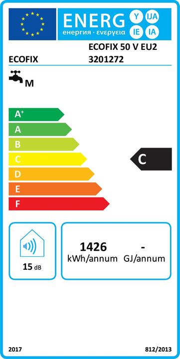 Energy Label Ariston Ecofix 50 V EU2 Vertical Boiler System White