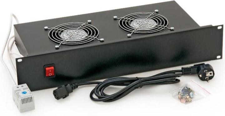 Triton RAB-CH-X01-A1 - Horizontal 19 inch fan unit, 2 fans, 2 HU, black