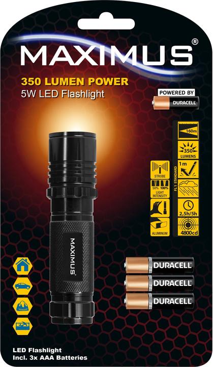 Produktbild Steffen MAXIMUS Taschenlampe M-FL-013-DU (15 cm, 350 lm)