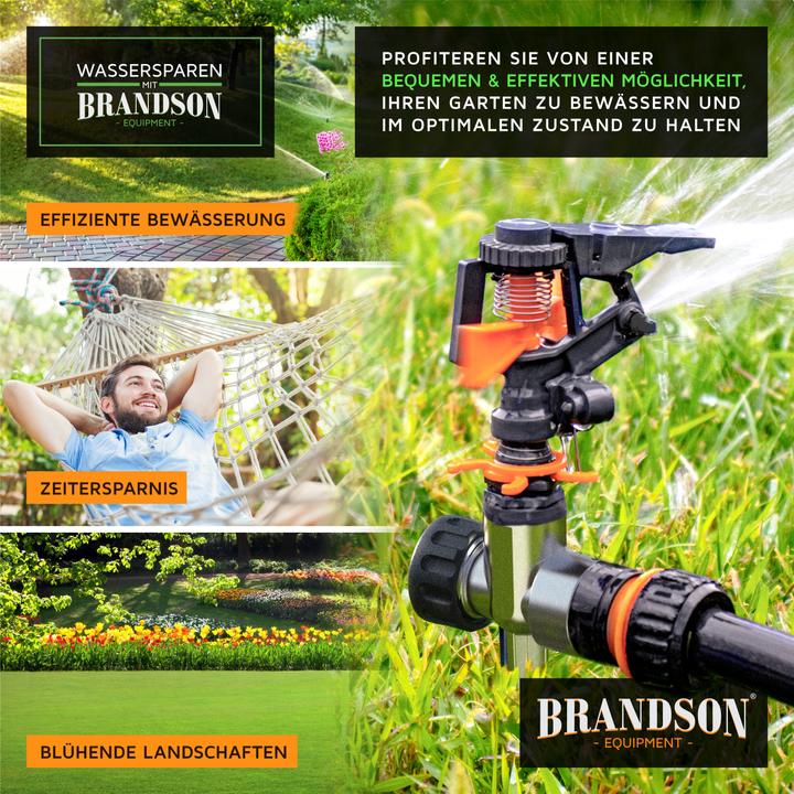 Actual product image Brandson 4x circular sprinkler, interval sprinkler, 360° impulse sprinkler, lawn sprinkler up to 200 m² (Impulse, circular and sector sprinklers)