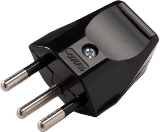 Image du produit Elbro Fiche mobile T12 noir 10A 250V (Type 12)