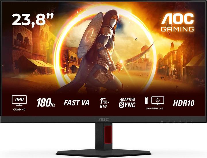 Produktbild AOC 60,4cm (23,8") Q24G4RE 16:09 2xHDMI+DP IPS black-red (2560 x 1440 Pixel, 23.80")