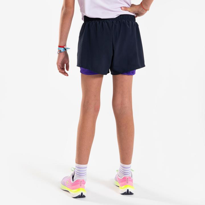 Actual product image Kiprun Laufshorts Mädchen atmungsaktiv - Dry+ 900 dunkelblau/lila (10, 11, 12)