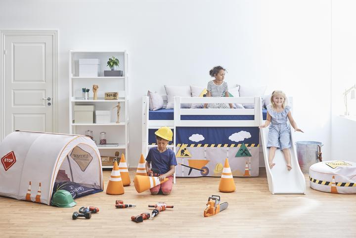 Actual product image Hoppekids ECO Luxury half loft bed 90x200cm with slide, White (90 x 200 cm)