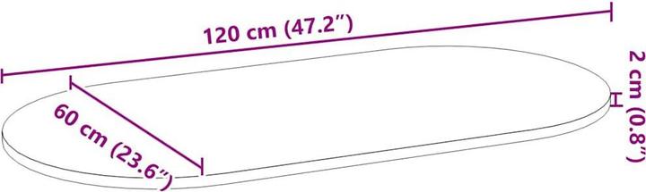 Actual product image VidaXL Lyndsey (120 x 60 x 2 cm)
