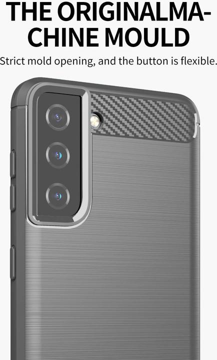 Produktbild Cadorabo TPU Ultra Slim carbon edelstahl Kombi Cover (Samsung Galaxy S21+)