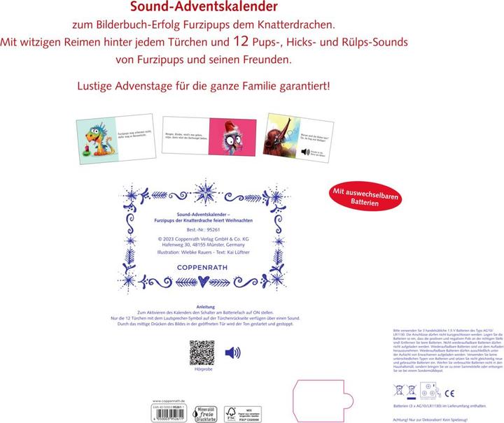 Produktbild Sound-Adventskalender Furzipups der Knatterdrache feiert Weihnachten