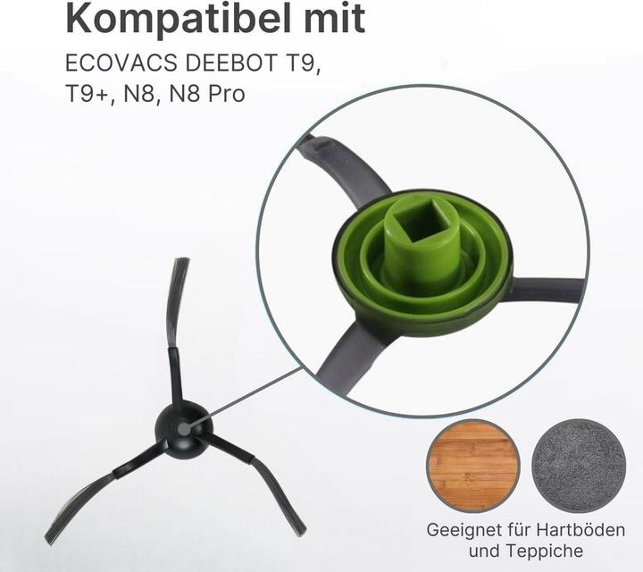 Produktbild Hermex Alternative Seitenbürsten zu Ecovacs Deebot T9 T9+ N8 N8 Pro