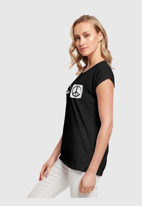 Image du produit Merchcode Ladies Peace - Double Peace Noir T-shirt à épaules étendues - 161413 (S)