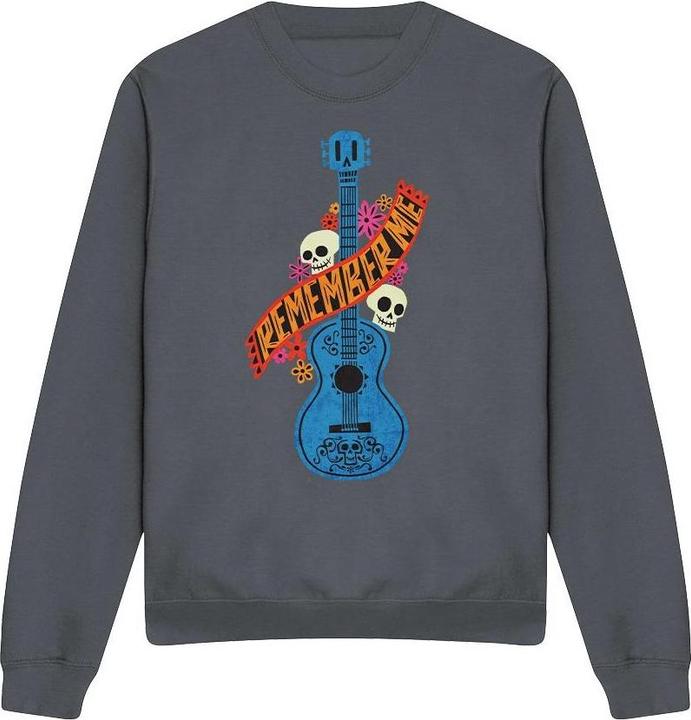 Actual product image La Maison du Coco Unisex Adult Remember Me Guitar With Skulls Sweatshirt (XL)