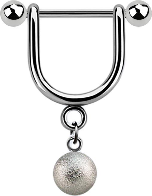 Produktbild Star Piercing Micro Helix stirrup Barbell silber mit Kugelanhänger gesprenkelt (ohne Messing, Chirurgenstahl 316L)
