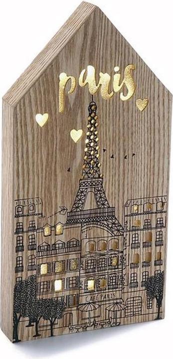 Natura Punto Leuchtdekoration Paris, beleuchtete Häuser, Schrift, 3,5 x 34 x 17cm