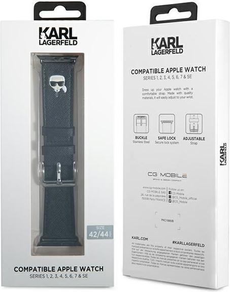 Immagine prodotto Karl Lagerfeld Teste di Karl (42 mm, 44 mm, 45 mm, Saffiano, Apple Watch Series 1, Apple Watch Series 2, Apple Watch Series 3, Apple Watch Serie 4, Apple Watch Serie 5, Apple Watch Serie 6, Apple Watch Series 7, Apple Watch Series 8, Apple Watch Series 9, Apple Watch SE)