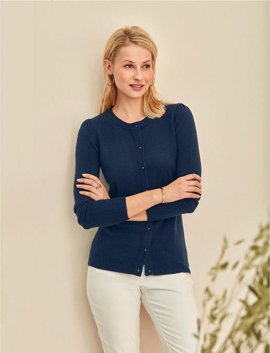 Actual product image Anne Weyburn Cardigan with round neckline and button placket (W32/L34)