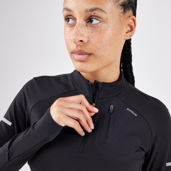 Produktbild Kiprun Laufshirt langarm Damen - Warm Light schwarz (42)