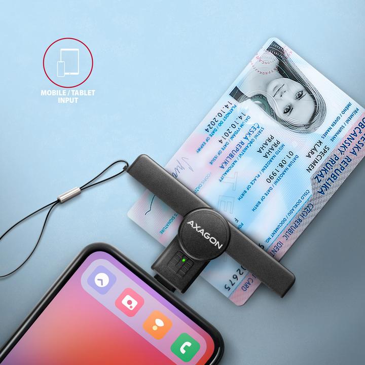 Image du produit Axagon CRE-SMPC Lecteur de cartes à puce USB-C PocketReader (USB 2.0)