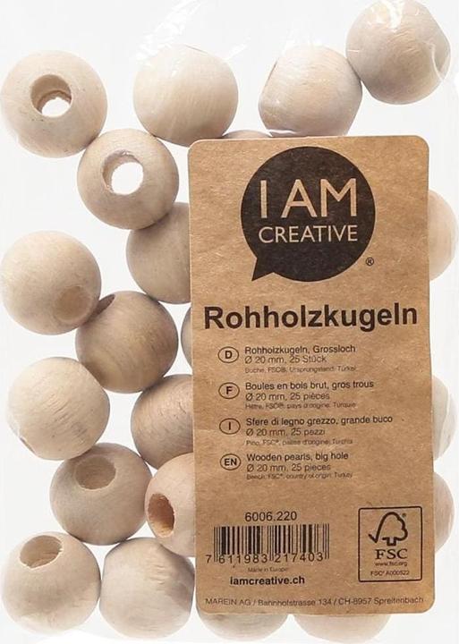 Produktbild Lalana Holzperlen mit Grossloch 20 mm, 25 Stück