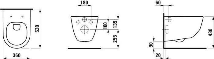 Productafbeelding Laufen Pro randloos, WC voor inbouwreservoir, wit