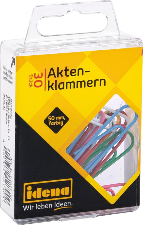 Actual product image Idena File clips 50mm 30pcs,plastic coated (30 x)