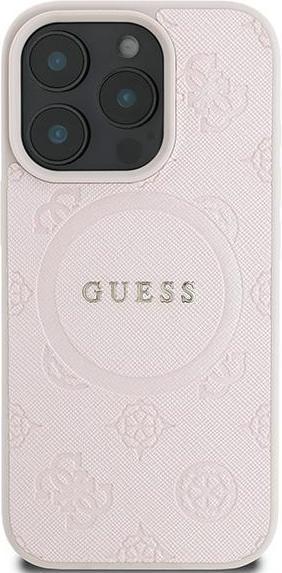 Image du produit Guess GUHMP16LPSAPSMEP iPhone 16 Pro różowy/pink HC MagSafe Safiano Peony Classic Logo (Apple iPhone 16 Pro)