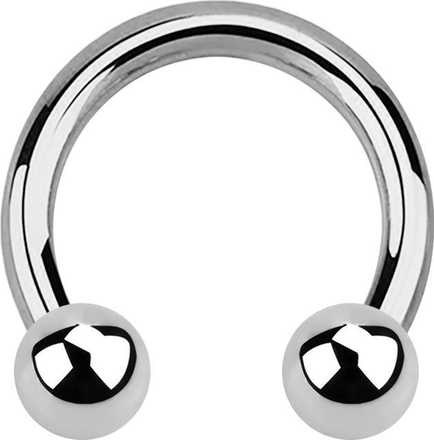 Immagine prodotto Star Piercing Barbell circolare filo interno argento con due palline (senza ottone, Acciaio chirurgico 316L)