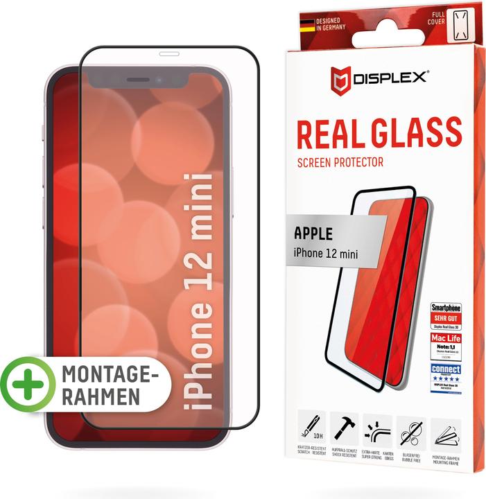 Actual product image Displex Real Glass, Full Cover Panzerglas (1 Piece, Apple iPhone 12 mini)