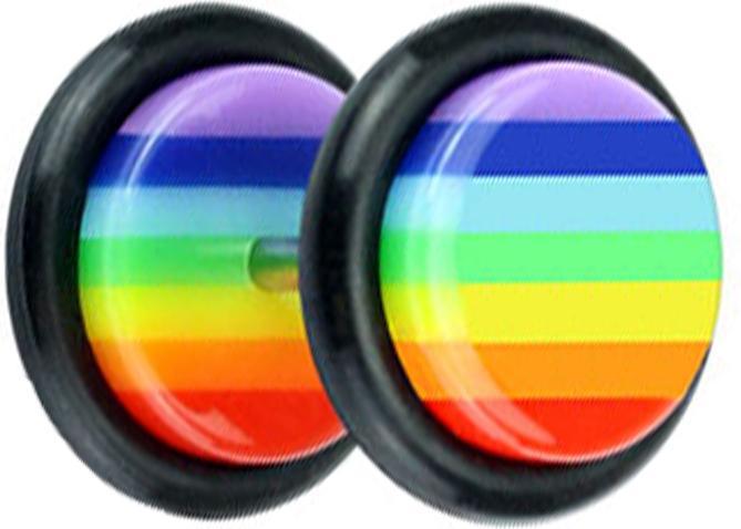 Produktbild Star Piercing Fake Plug in Regenbogenfarben (Acryl, ohne Messing)