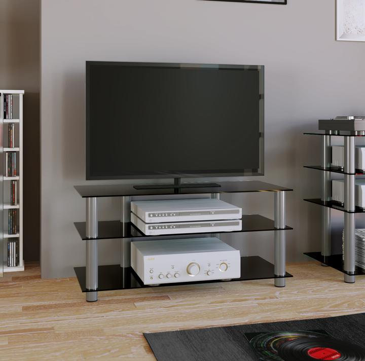 Actual product image VCM Netasa black glass (95 x 40 x 45 cm)